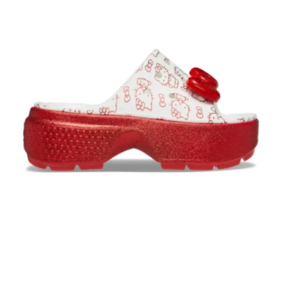 CROCS Red Hello Kitty Glitter Slide - Picture 4 of 4
